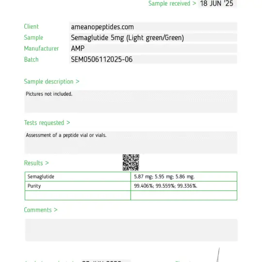 Sema 5mg COA