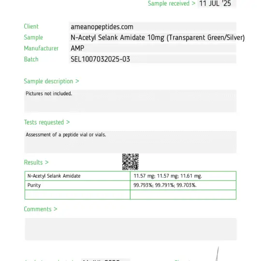Selank COA