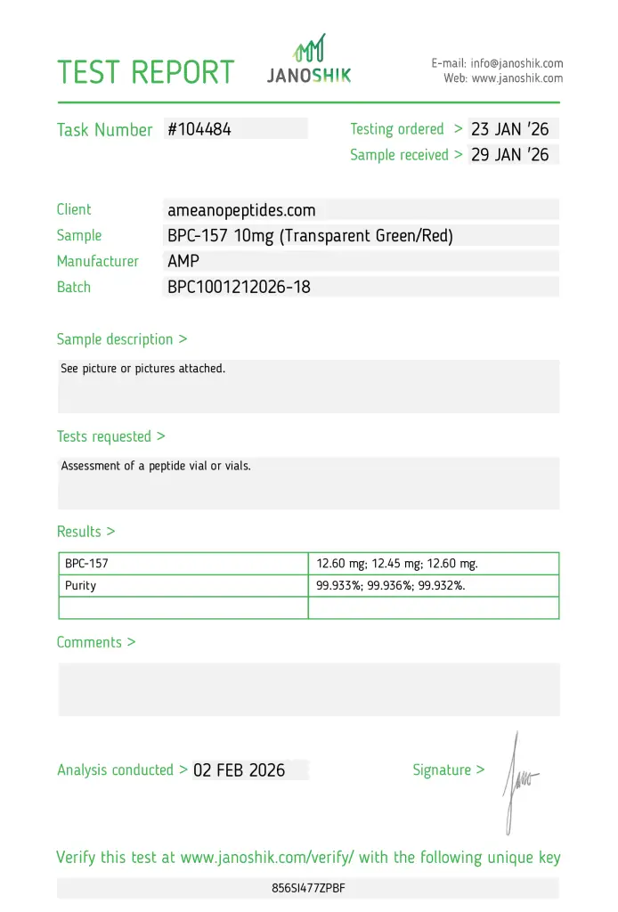 BPC-157 10mg COA