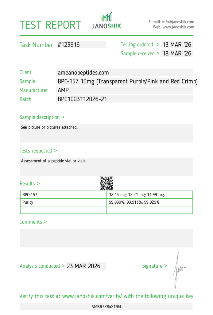 BPC-157 10mg COA