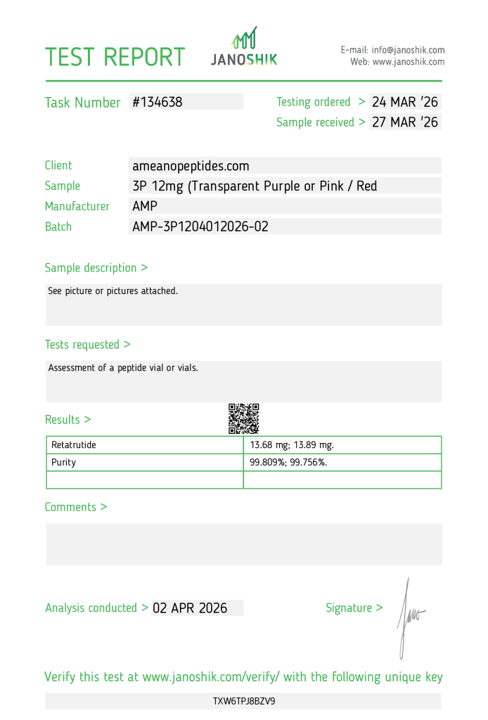 AMP-3P 12mg (GLP-3RT) COA