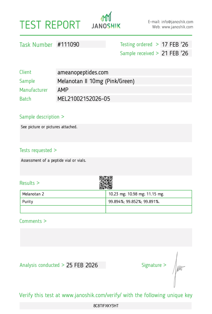 Melanotan 2 10mg COA