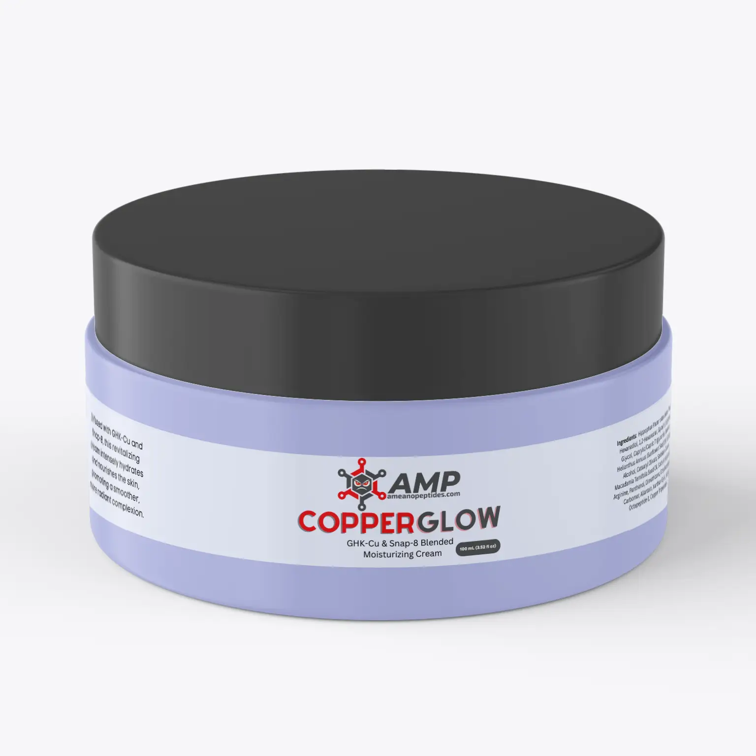 CopperGlow GHK-Cu Snap-8 Moisturizing Cream – 100 mL Jar
