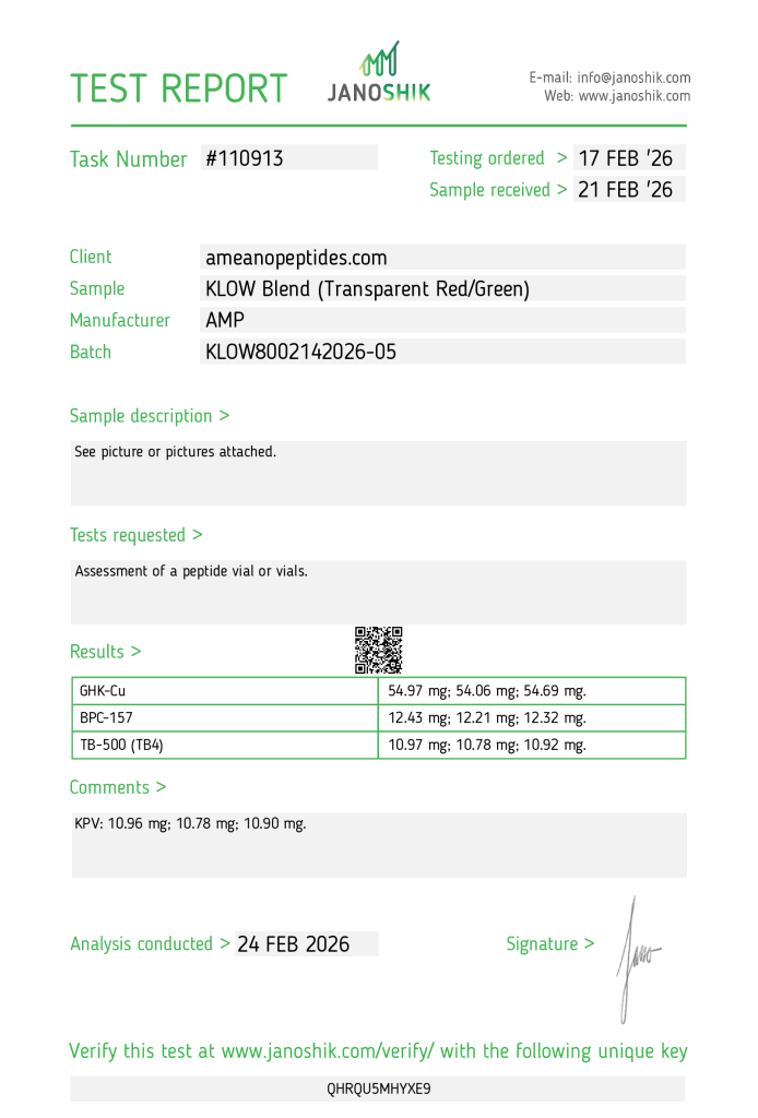 Klow Blend 80 mg COA