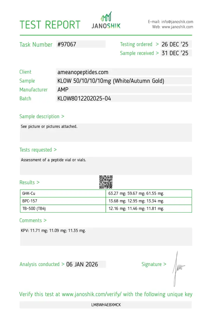 Pre-Sale – Klow Blend 80 mg COA